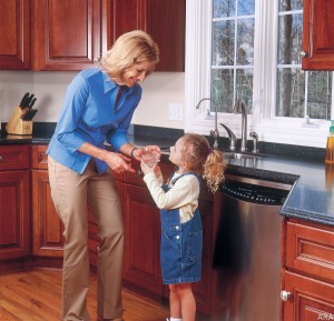 mom and daughter in kitchen