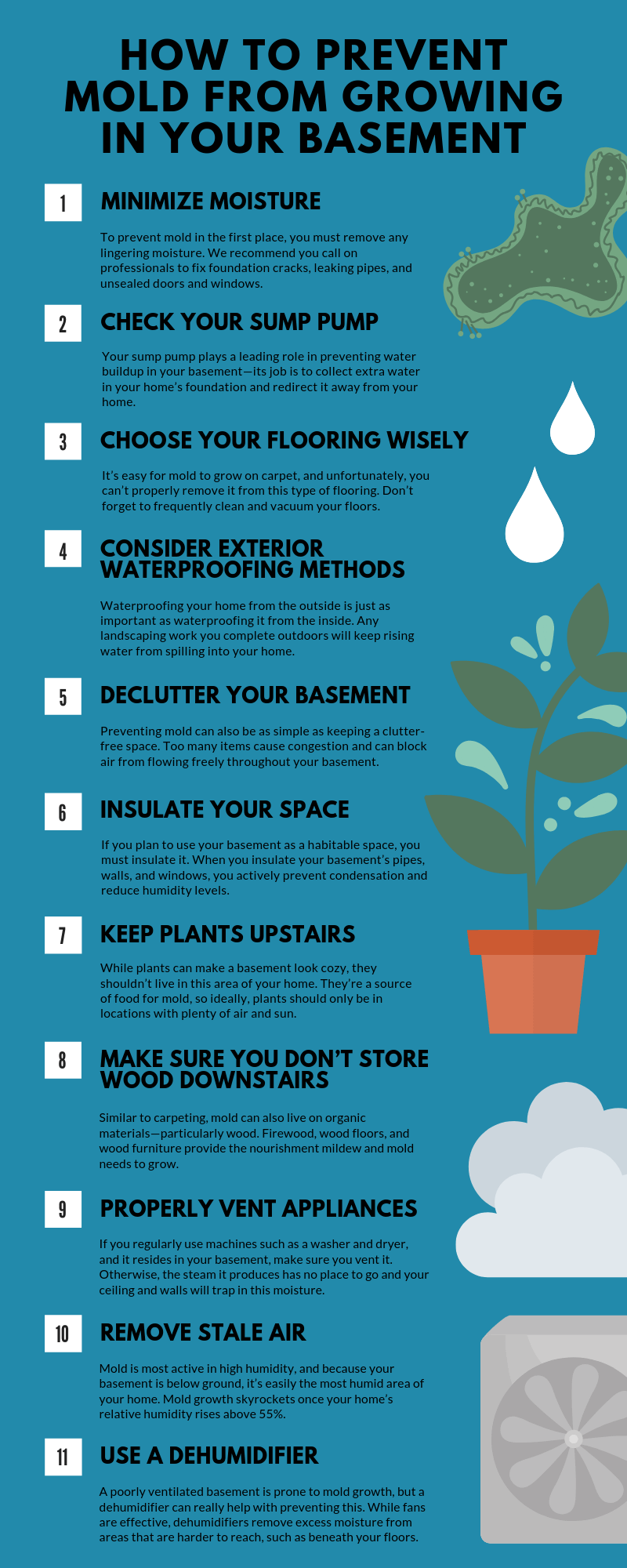 8 Ways To Prevent Mold From Growning In Your Basement