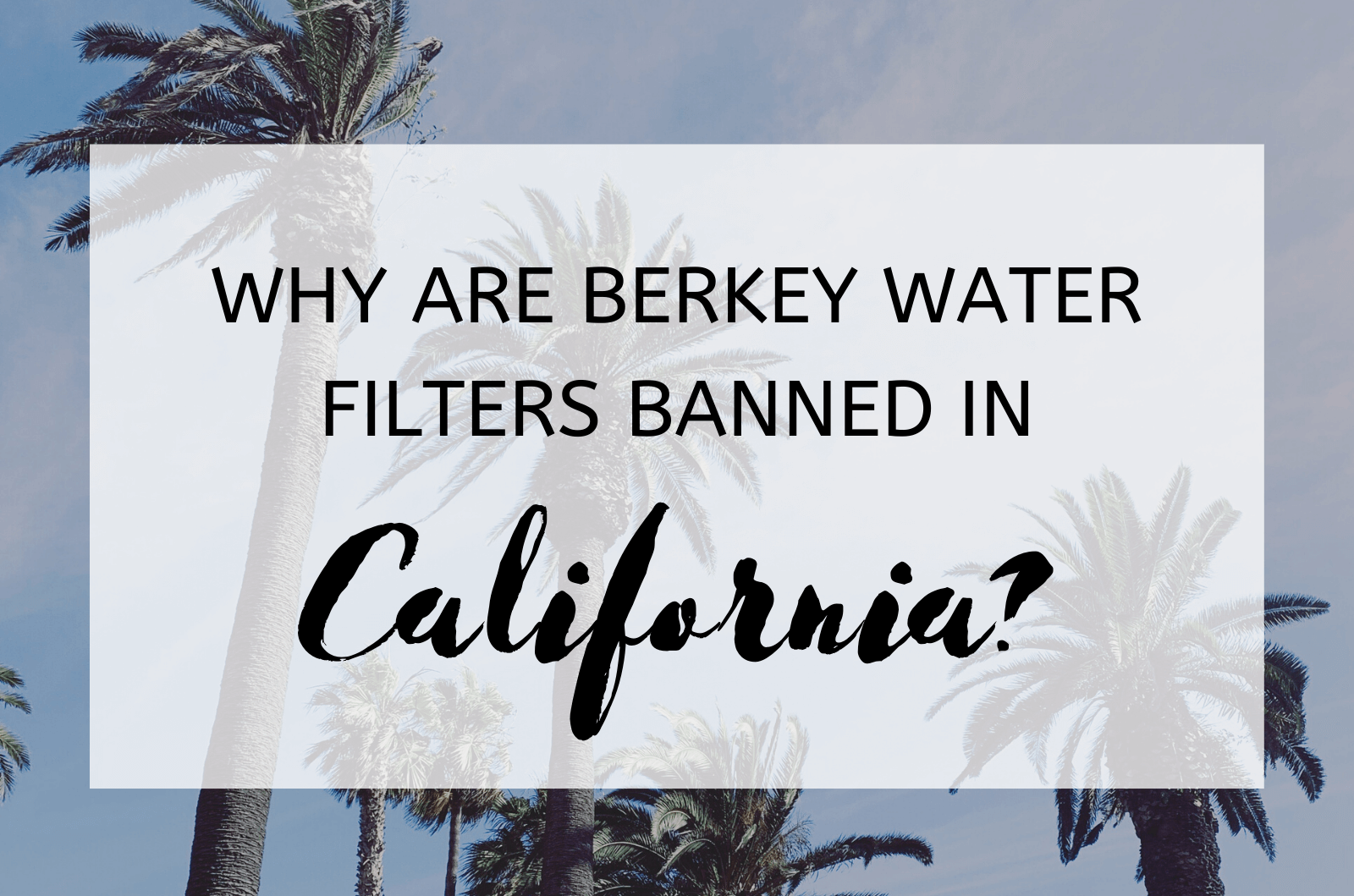 Why are Berkey Water Filters Banned in California